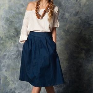 NWT - Zara denim midi skirt - S